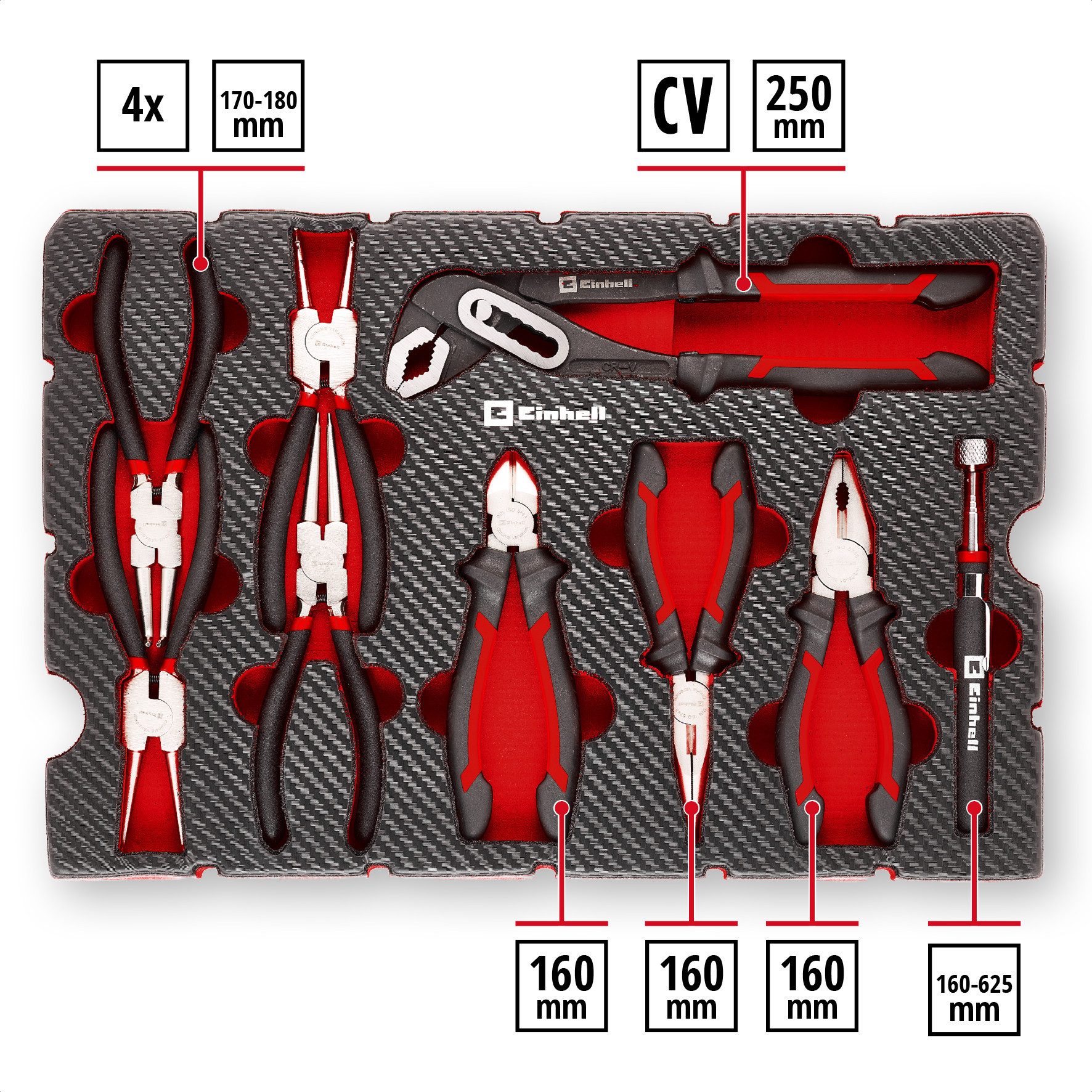 Einhell Kombizange Original Einhell Pad Zangen 9-tlg. (Sprengringzangen-Set, Wasserpumpen, 9-tlg., Original Einhell Pad Zangen 9-tlg. (Sprengringzangen-Set, Was – Bild 3 von 5
