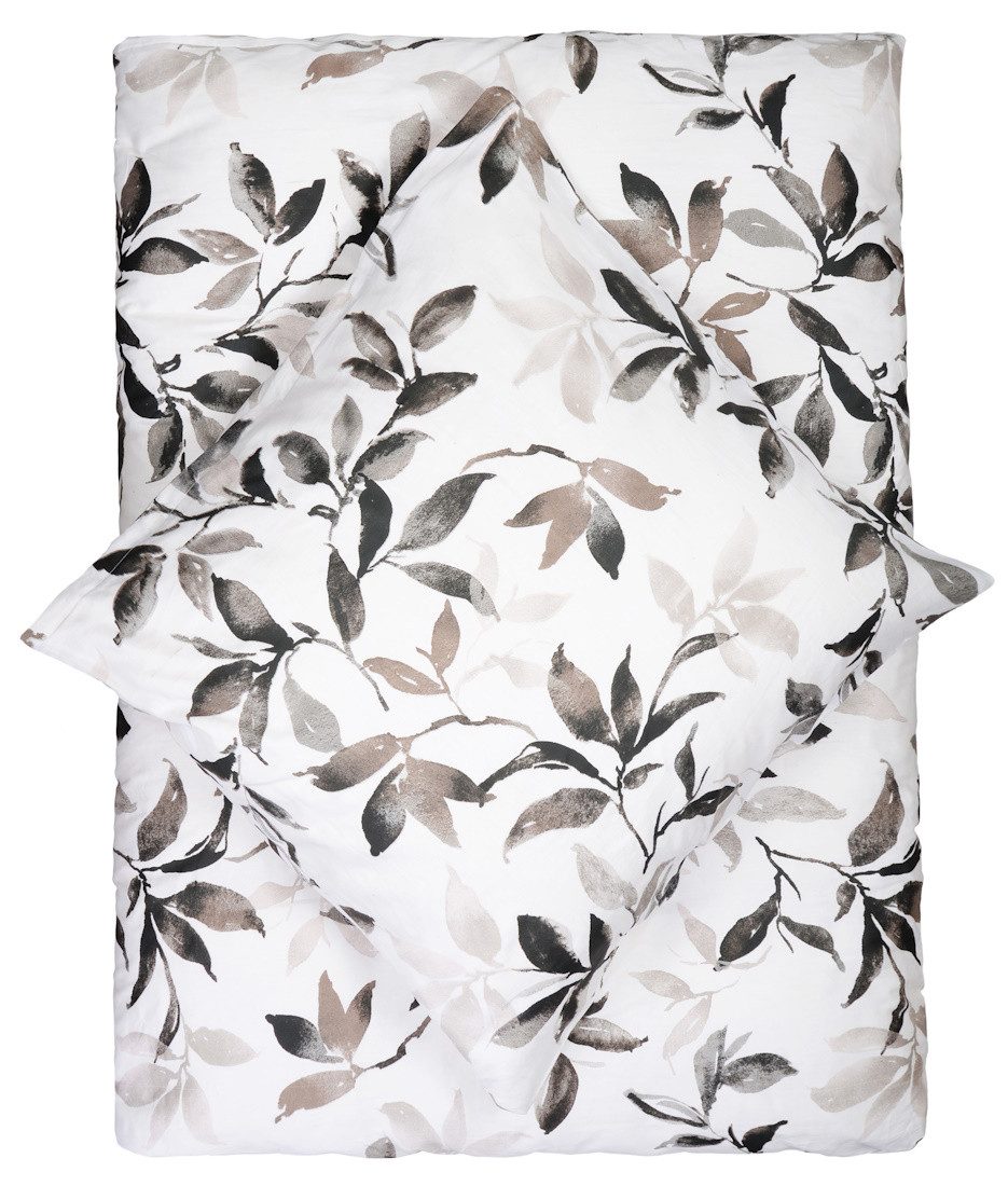 LIVING DREAMS Bettwäsche Satin Bettwäsche NATURE 135x200 cm 155x220 cm Bettwäsche Set Streifen, 2 teilig