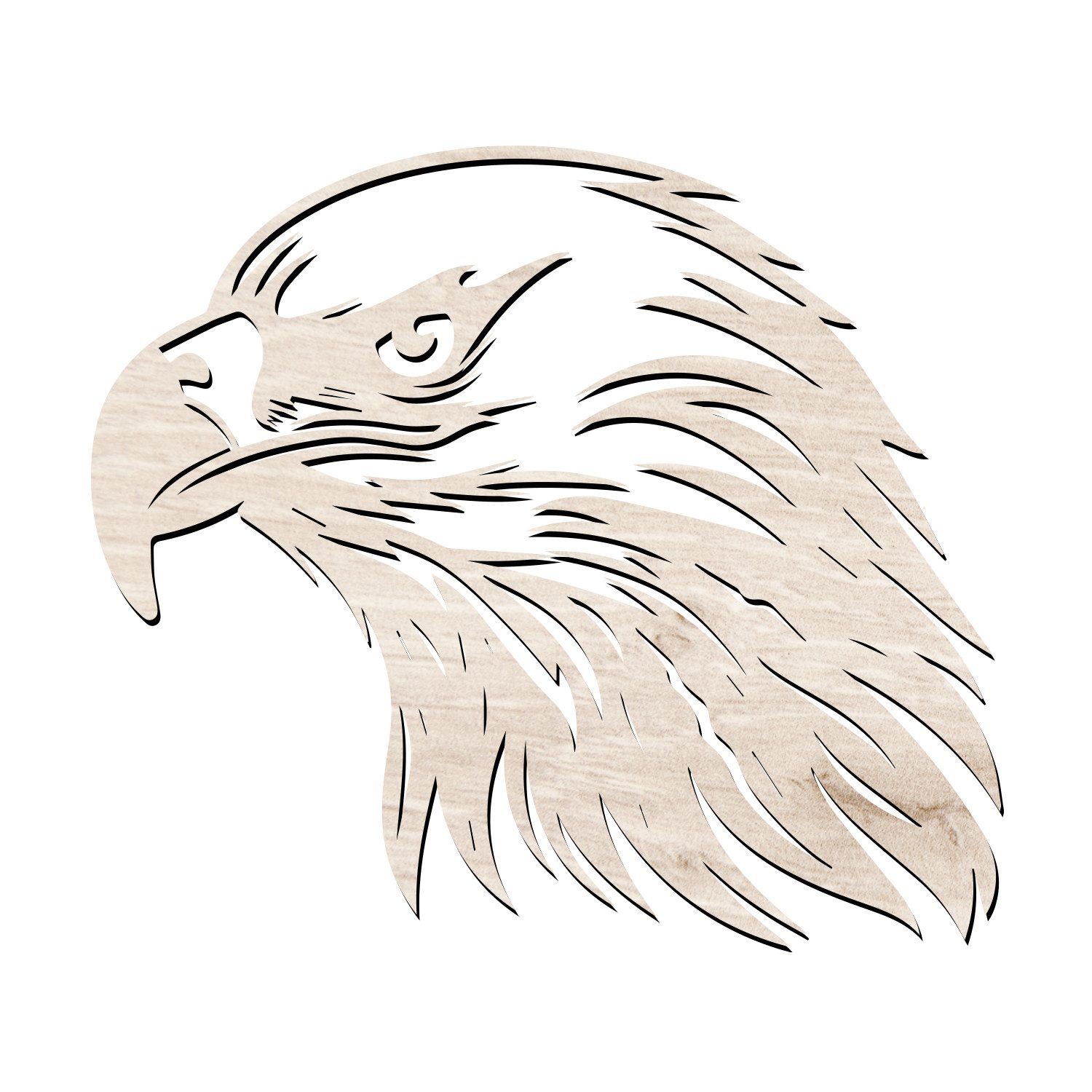 Namofactur LED Dekolicht Adlerkopf Wanddeko DIY + LED Lampe, Holz Deko Beleuchtung Adler Kopf, Warmweiß - 2x Batterie CR2032, LED fest integriert, warmweiß, bunt, farbig, Lichterkette RGB Farbwechsel LED Strip + Fernbedienung