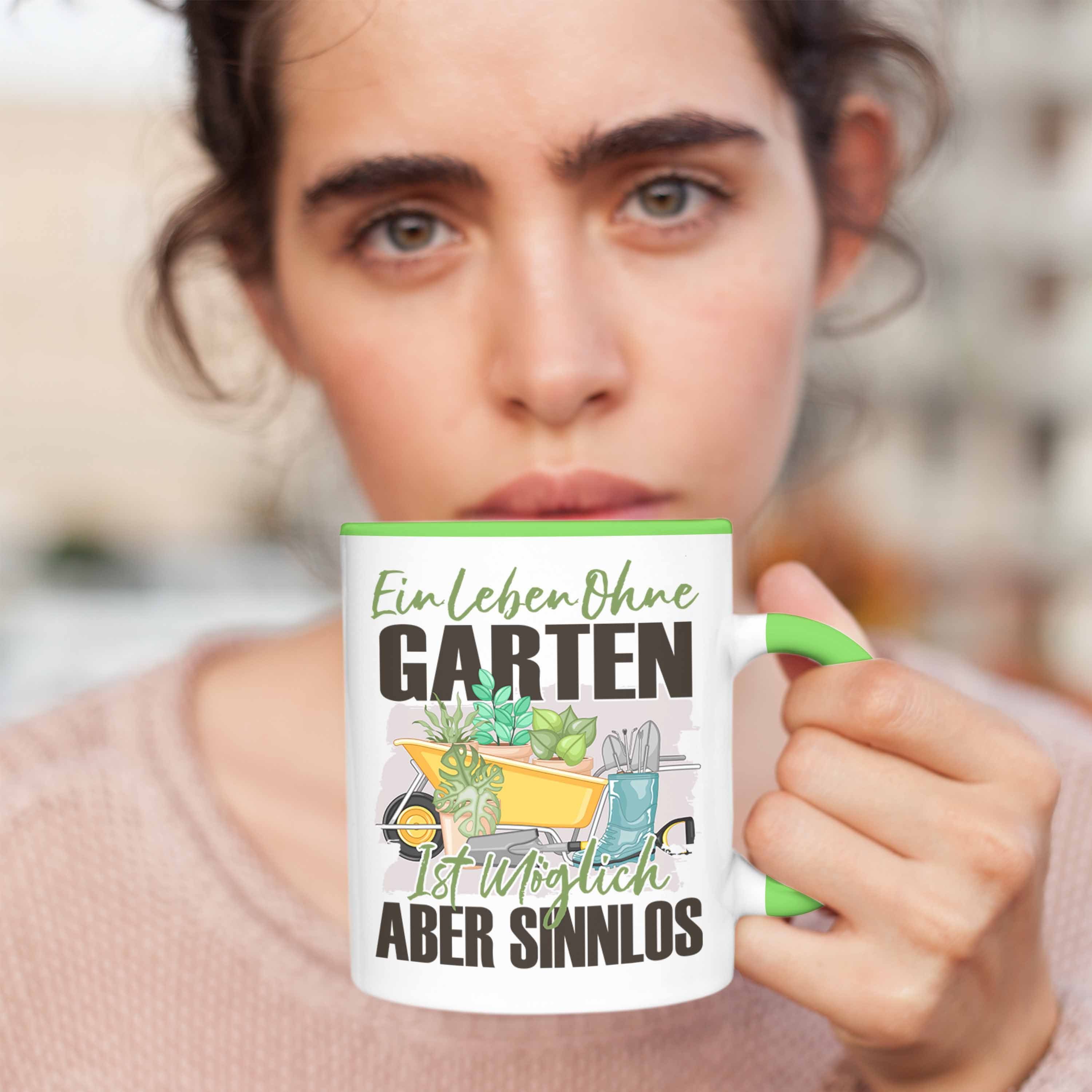 Geschenk Tasse Spruch - Hobby-Gärtner Garten Geschenkidee Trendation Tasse E Grün Trendation