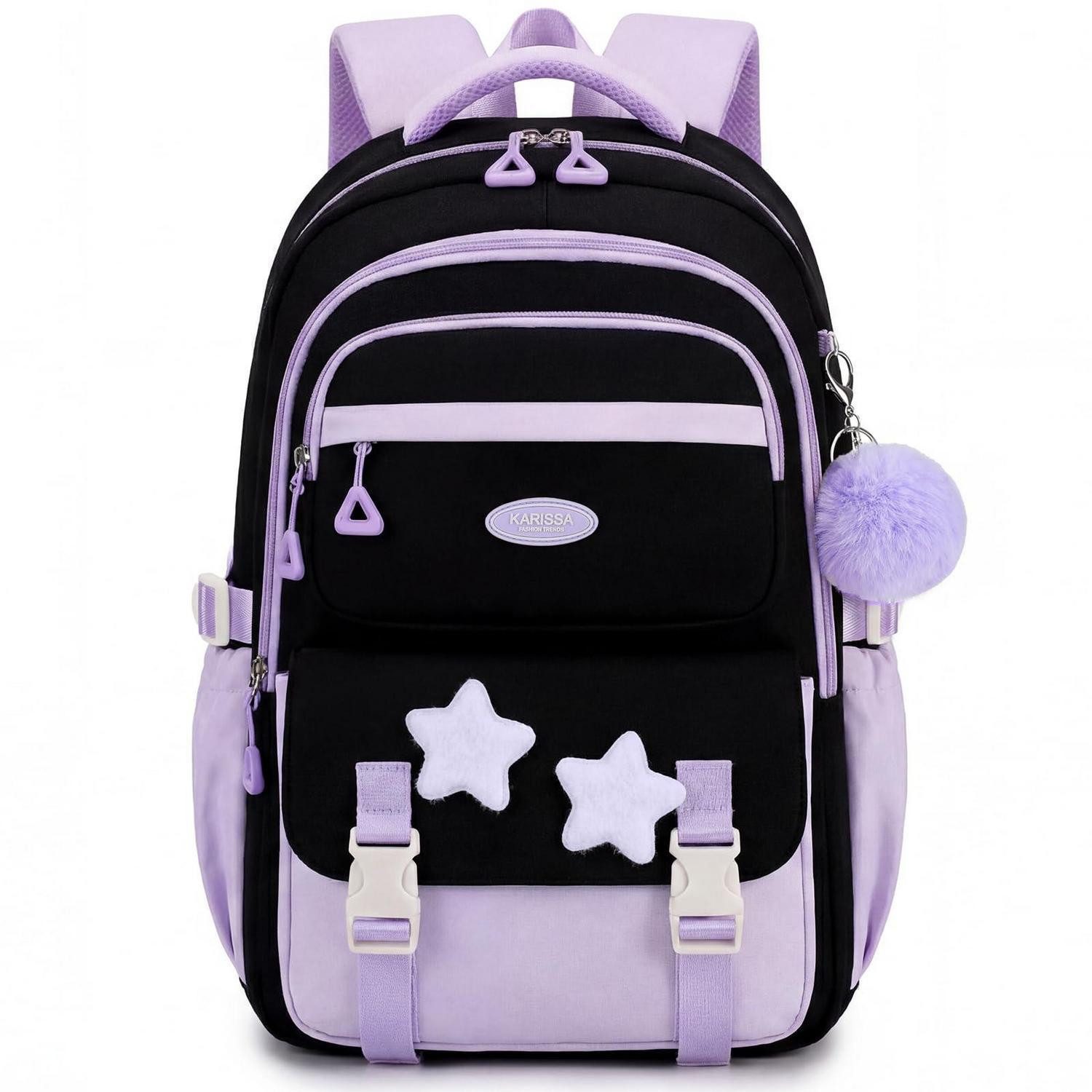 LuxusKollektion Schulrucksack Schulrucksack Mädchen Schwarz-lila Oxford