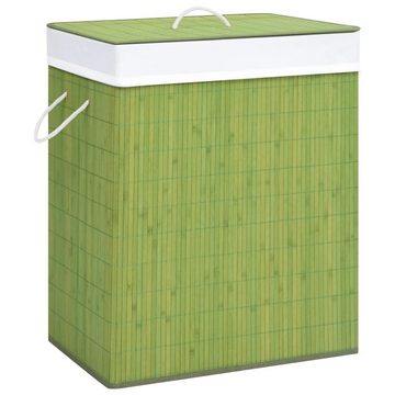 furnicato Wäschekorb Bambus-mit 1 Fach Grün 83 L (1 St)