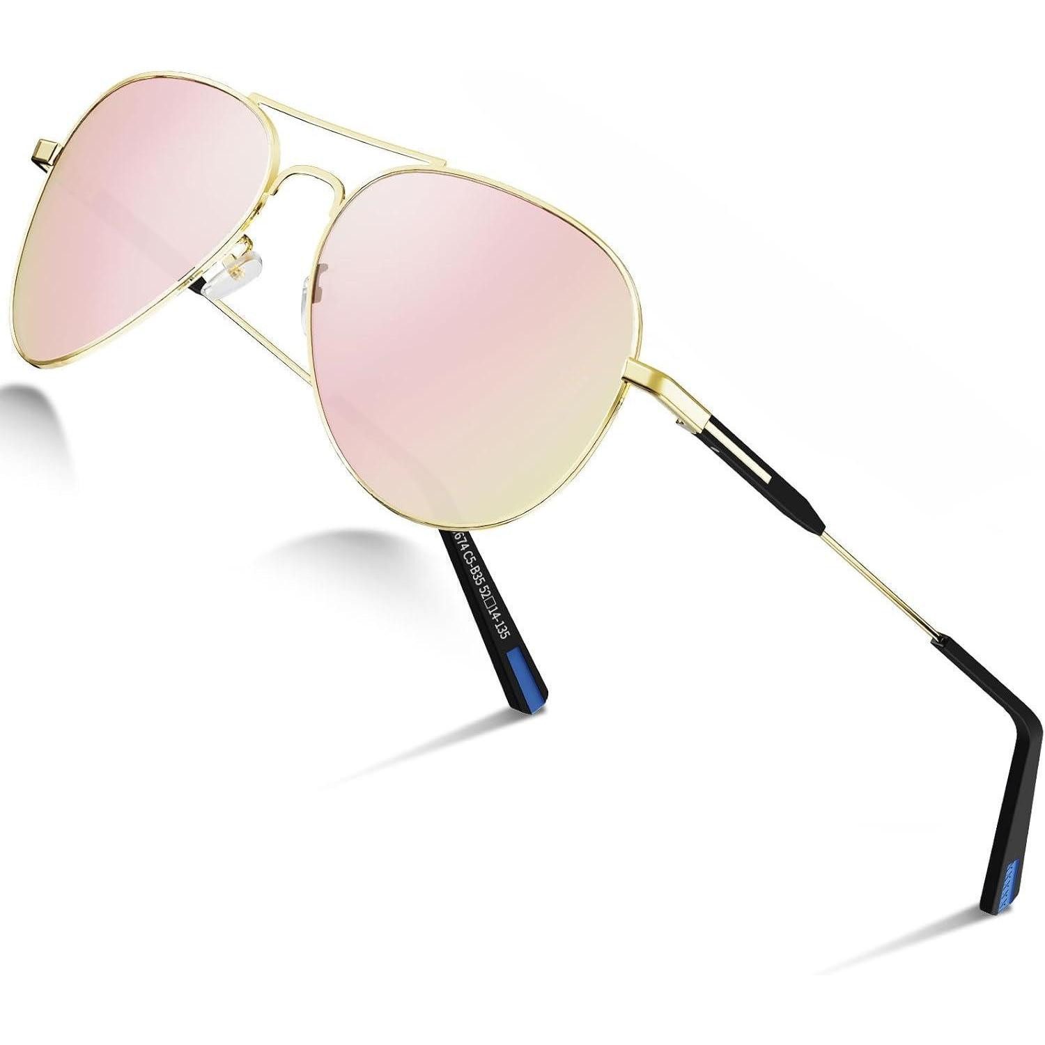 LuxusKollektion Pilotenbrille Sonnenbrille Pilotenbrille Polarisiert UV400 Rosa Verspiegelt