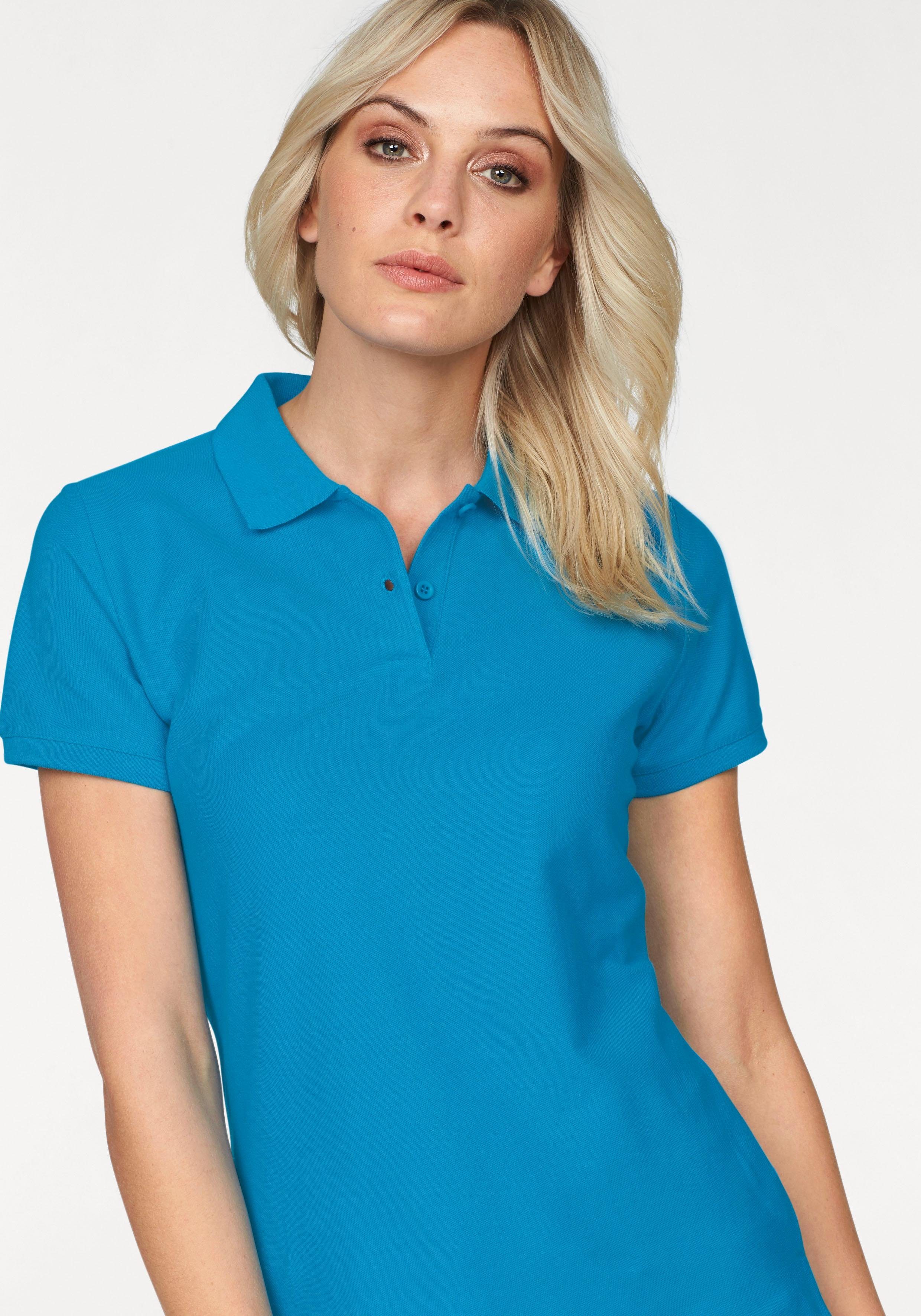 Fruit of the Loom Poloshirt Lady-Fit Premium Polo Sommershirt, unifarben, aus reiner Baumwolle