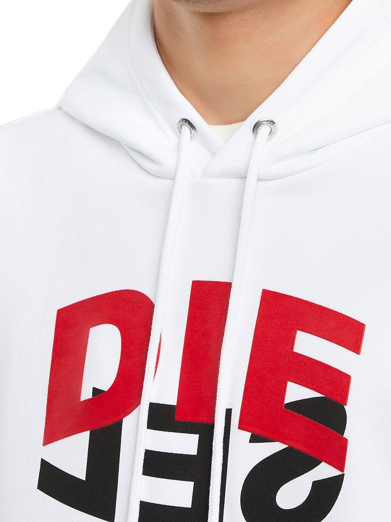 Hoodie - Kapuzensweatshirt Regular S-GIRK-HOOD-N1 Fit Diesel Weiß