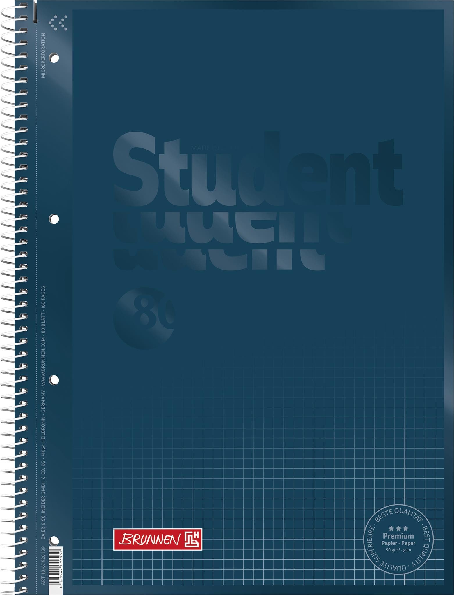 BRUNNEN Collegeblock Collegebl A4 Lin28 denim