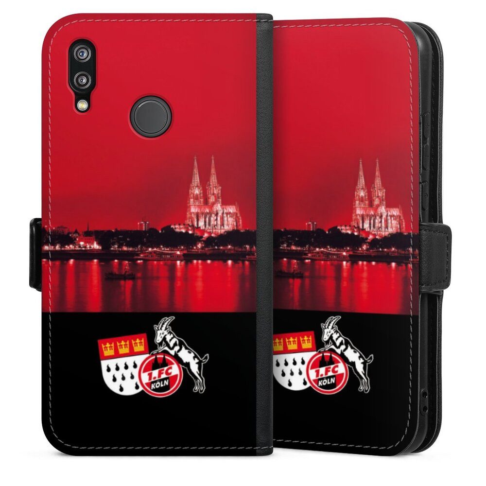 DeinDesign Handyhülle Skyline 1. FC Köln Offizielles Lizenzprodukt Skyline Köln Rot, Huawei P20 Lite Hülle Handy Flip Case Wallet Cover Handytasche Leder