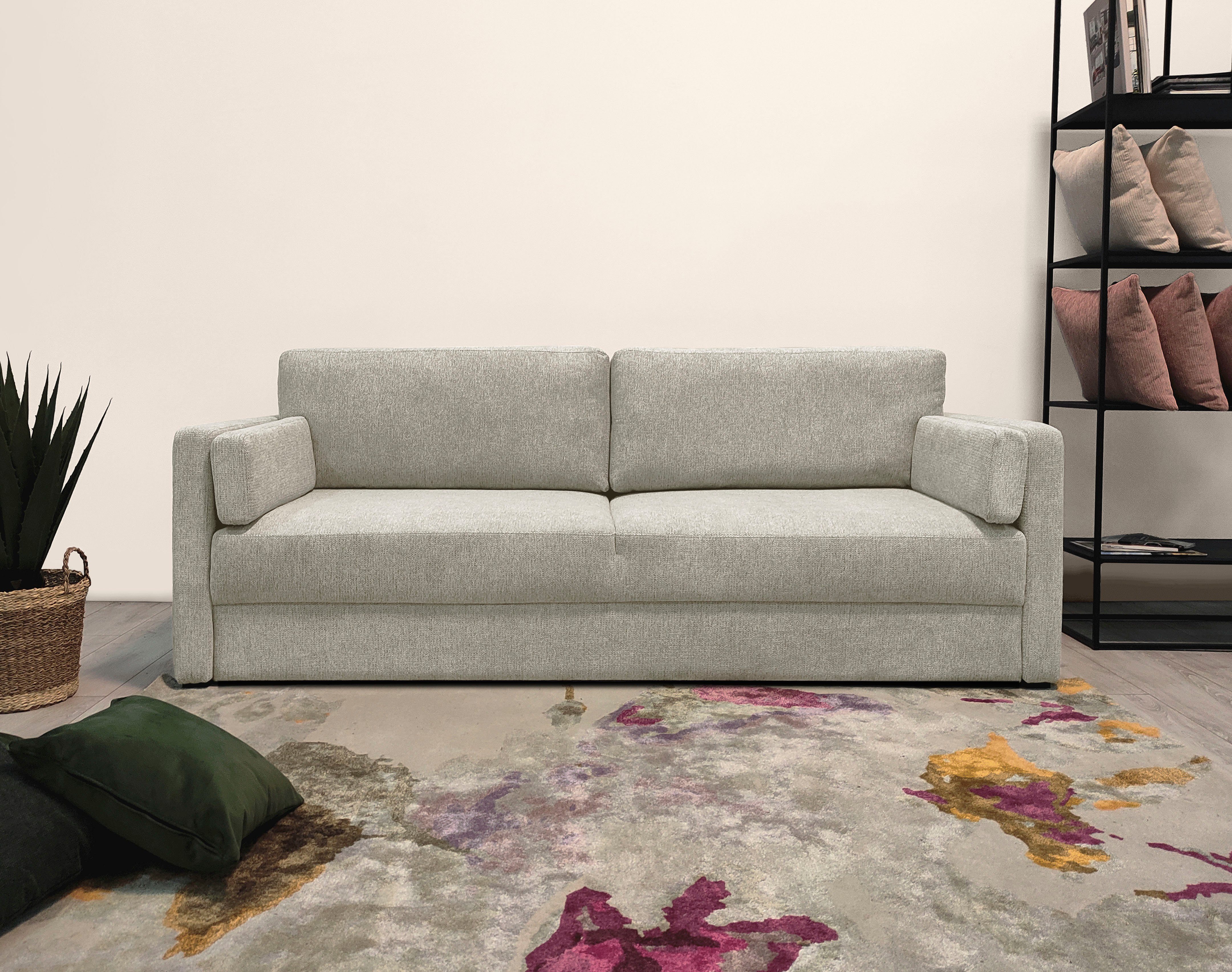 Home affaire Schlafsofa Calrence, mit aufklappbarer Bettfunktion, zwei Armlehnvarianten in der Serie