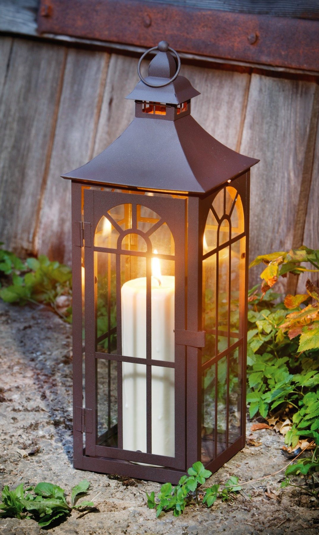 Dekoleidenschaft Kerzenlaterne große Laterne aus Metall & Glas 45cm hoch, G günstig online kaufen