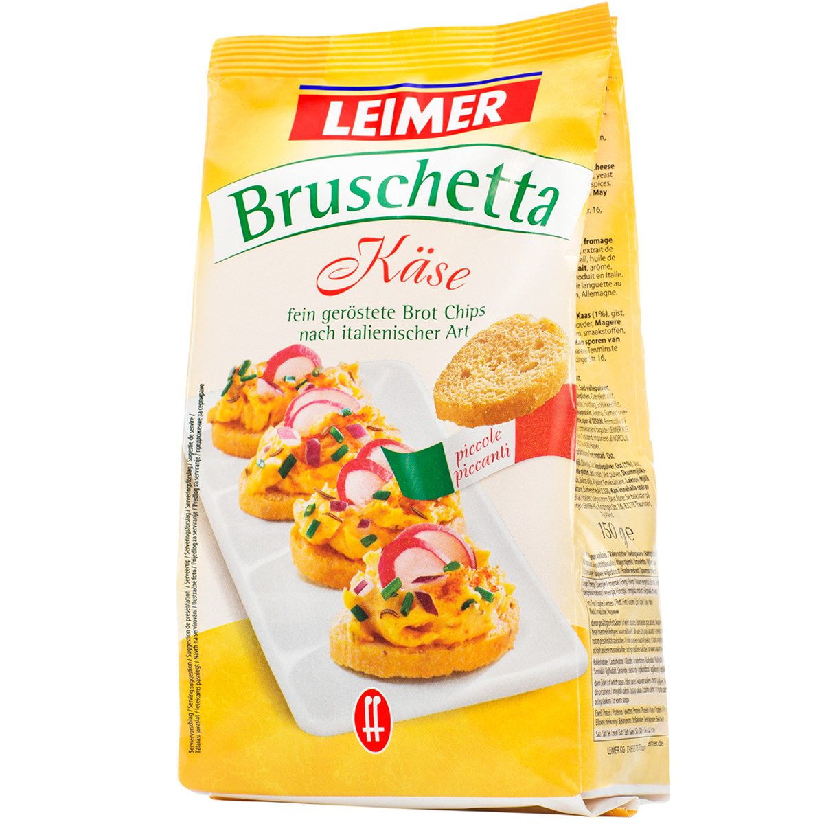 Leimer Knabberei, Leimer Bruschetta geröstete Brot Chips mit Käse verfeinert 150g