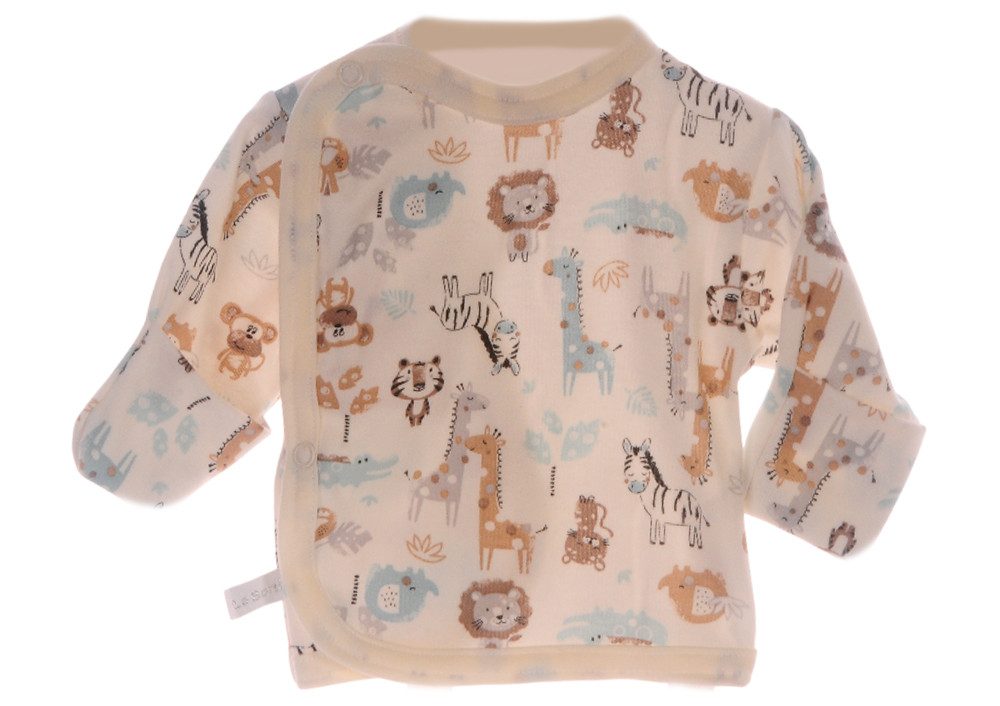 Wickelshirt Wickelhemdchen Shirt Baby Langarmshirt mit Kratzschutz