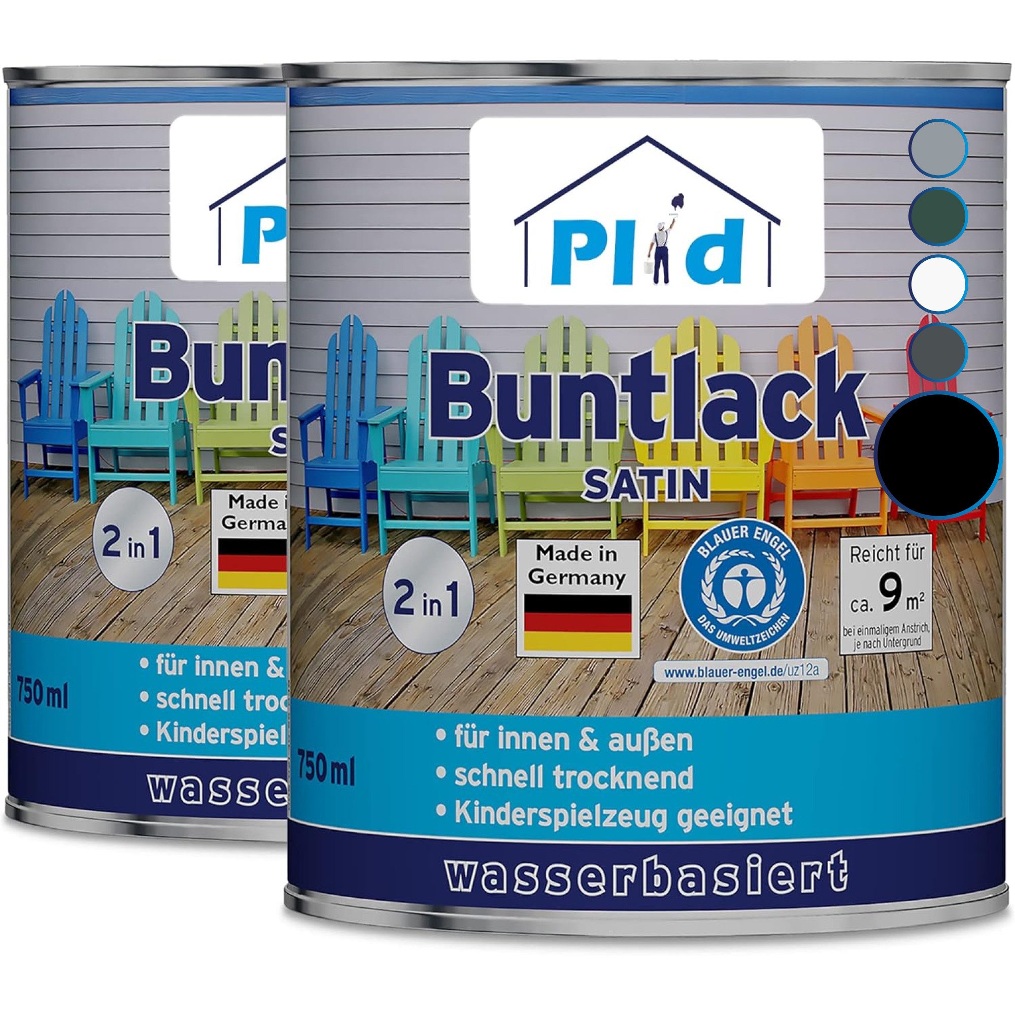 plid Acryl-Buntlack Möbellack Buntlack Holzfarbe Türenlack Acryllack Möbelfarbe Holzfarbe
