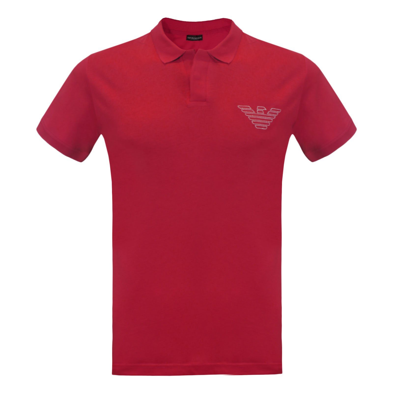 Emporio Armani Poloshirt Brust Crew rubino Neck auf großem 00173 mit der Logo Megalogo