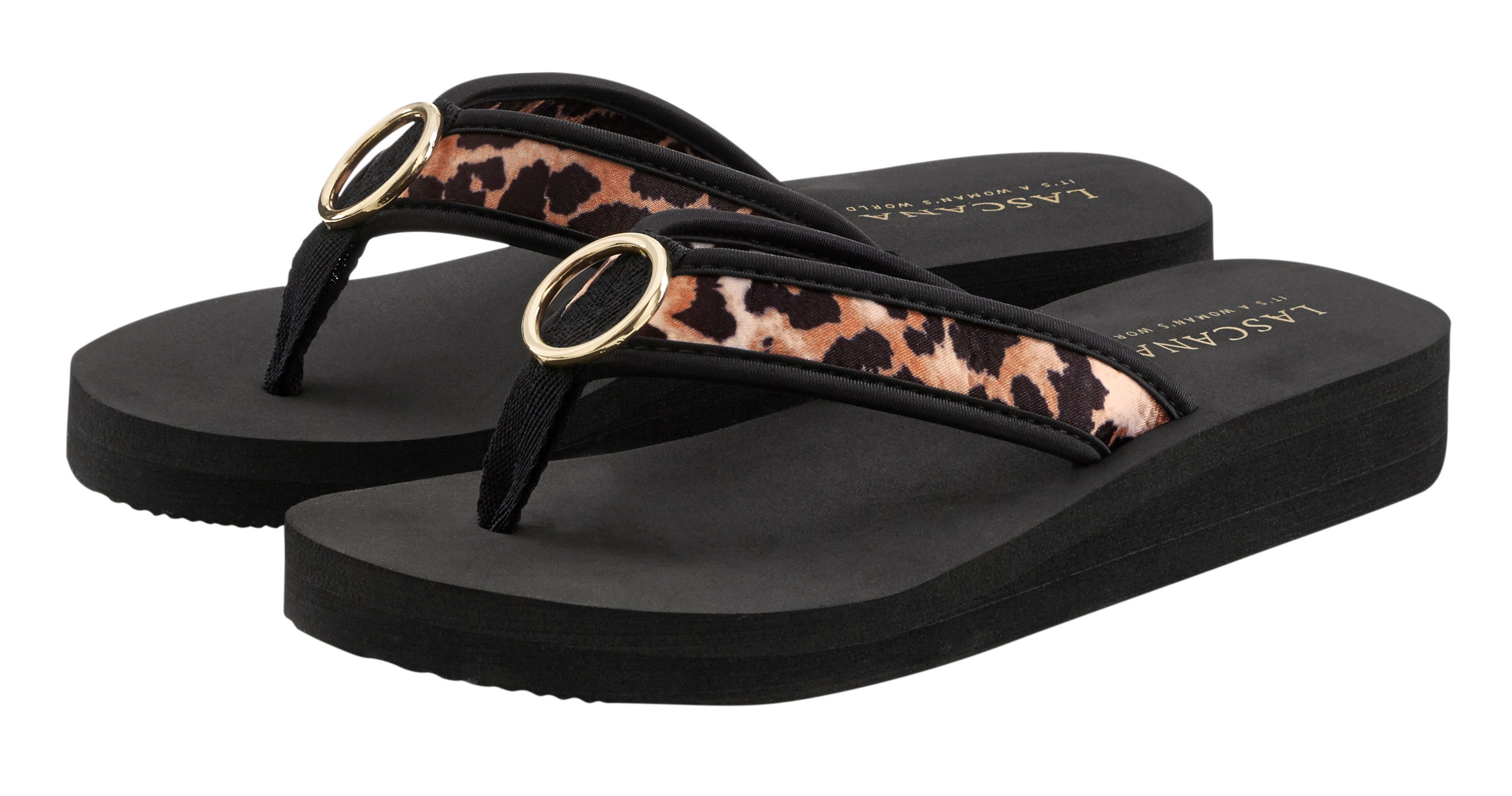 LASCANA Sandale, Pantolette, Badezehentrenner Zehentrenner, Badeschuh mit R günstig online kaufen