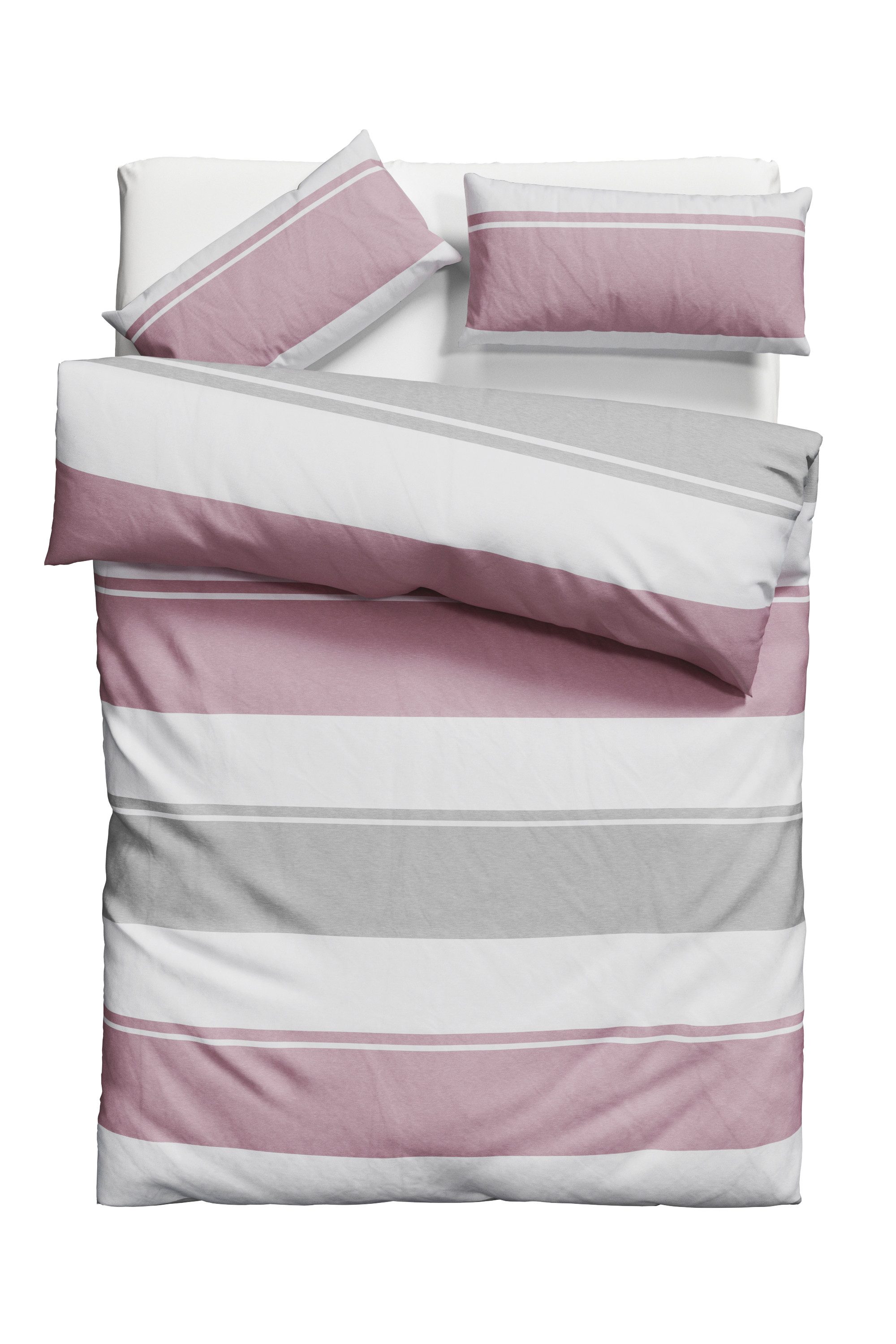 OTTO home Bettwäsche Yonne, Flanell PREMIUM, 2 teilig, in frischen Farben, gestreifte Bettwäsche, ab Gr. 135x200 cm