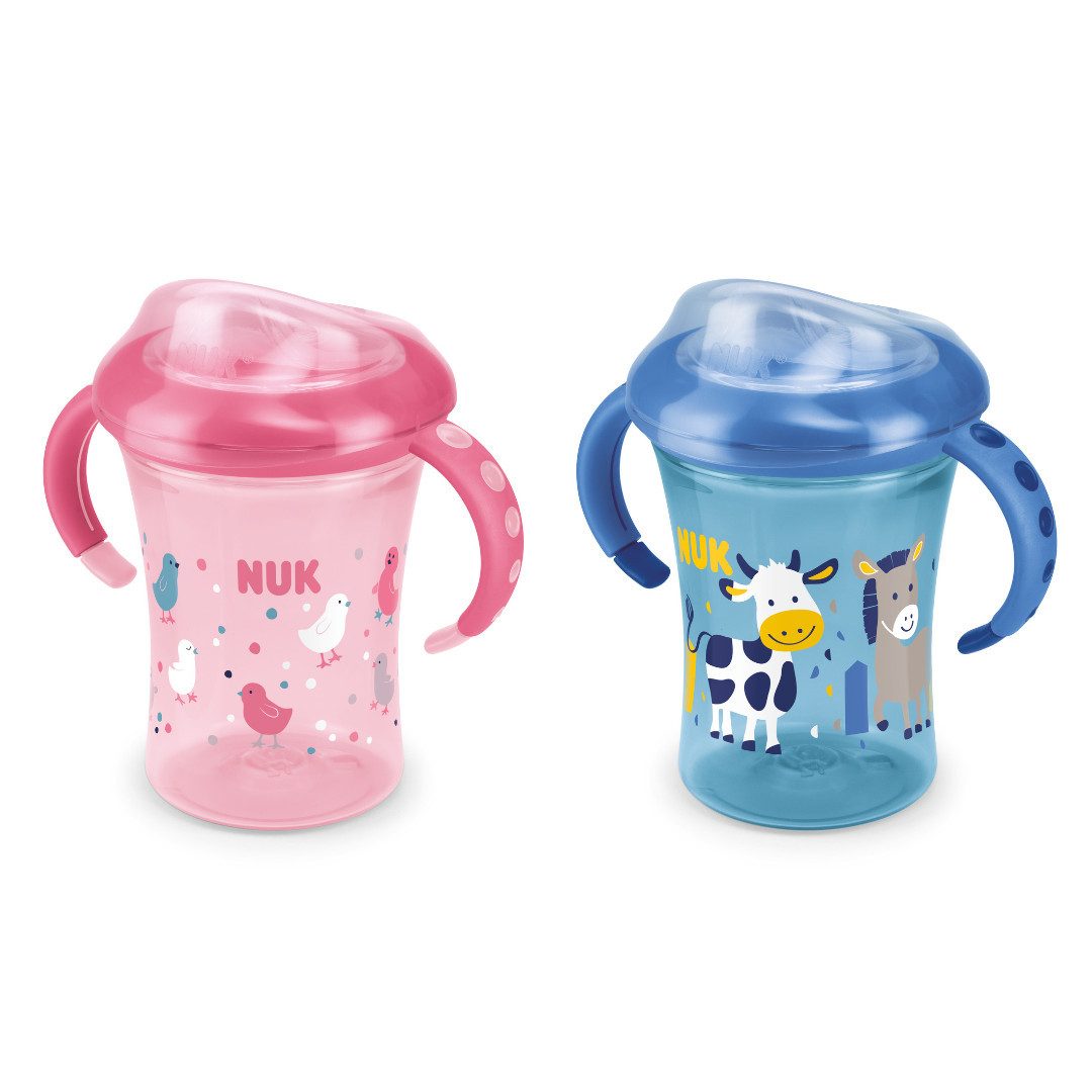 NUK Trinklernbecher NUK Easy Learning Starter Cup 200ml rosa + blau SET