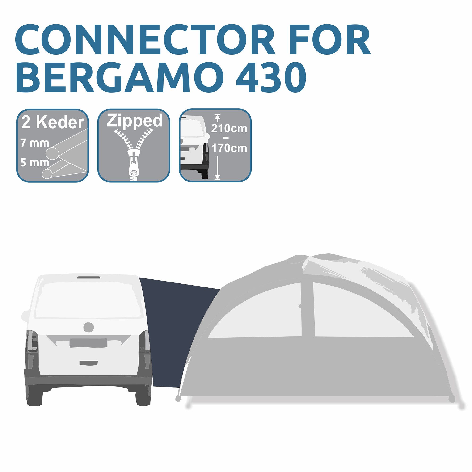 yourGEAR Pavillon your GEAR Bergamo 430 Bus Connector Fahrzeugschleuse für Bus und Auto