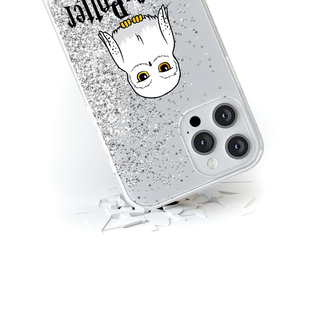 Harry Potter Bumper Handyhülle Full Print Liquid Glitter Silber