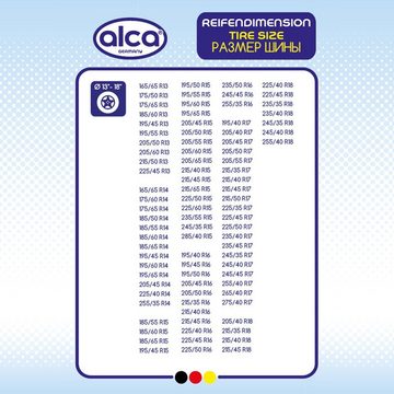 alca Reifentasche Reifentaschen-Set Tragegriff Reifenmarkierung 4-teilig 13"-18" für SU