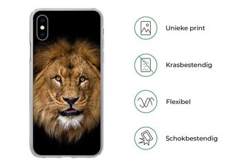 MuchoWow Handyhülle Löwe - Porträt - Schwarz - Tiere, Handyhülle Apple iPhone Xs, Smartphone-Bumper, Print, Handy