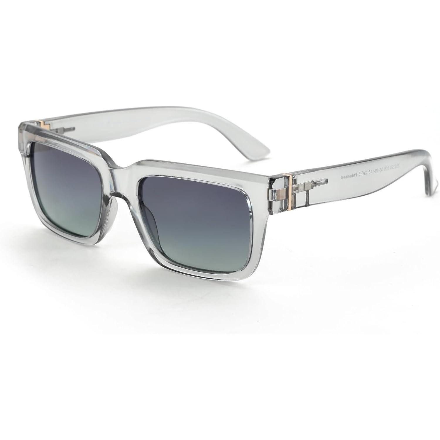 Sonnenbrille Sonnenbrillen rechteckig polarisiert UV400 Herren M Kristall Grau Grau