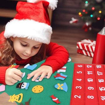 Coonoor Adventskalender Filz-Weihnachts-Adventskalender zum Aufhängen am Weihnachtsbaum