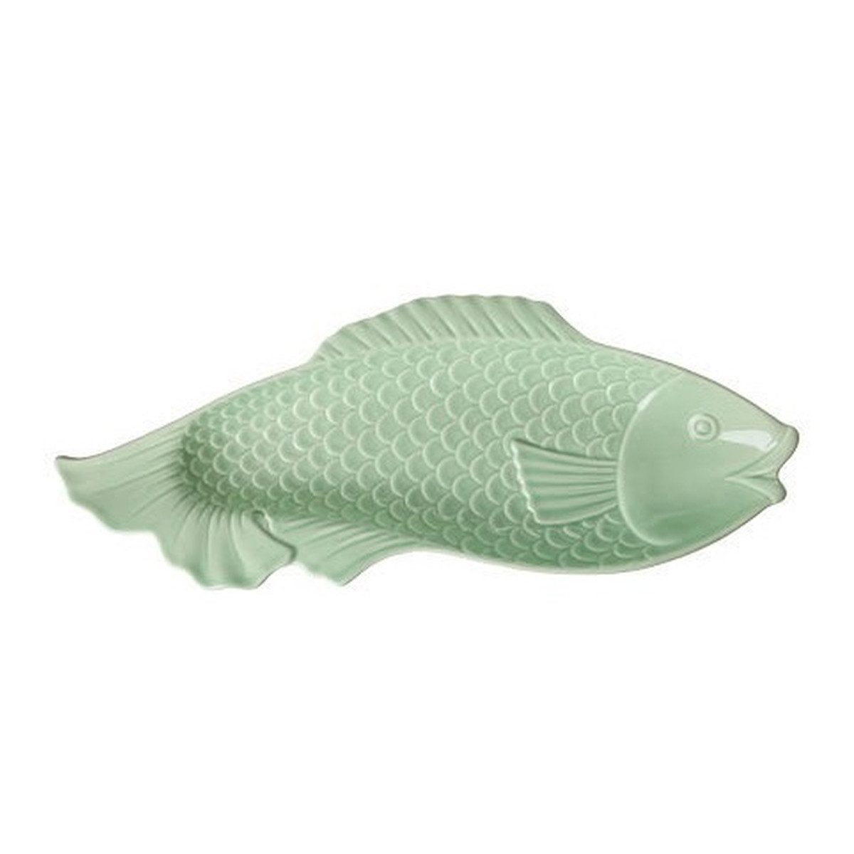 rice Servierplatte Keramik Servierplatte Fisch grün, 53 cm, Deko & Servieren