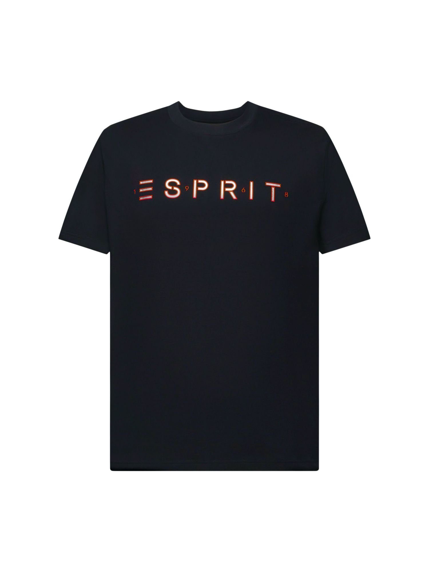 Esprit T-Shirt Logo-T-Shirt aus Baumwolljersey (1-tlg) BLACK