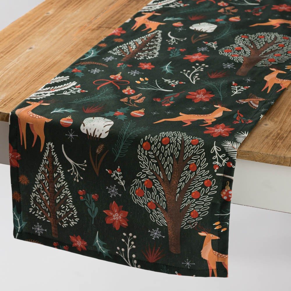 SCHÖNER LEBEN. Tischläufer Tischläufer Scandi Winter Forest 40x160cm von SC günstig online kaufen