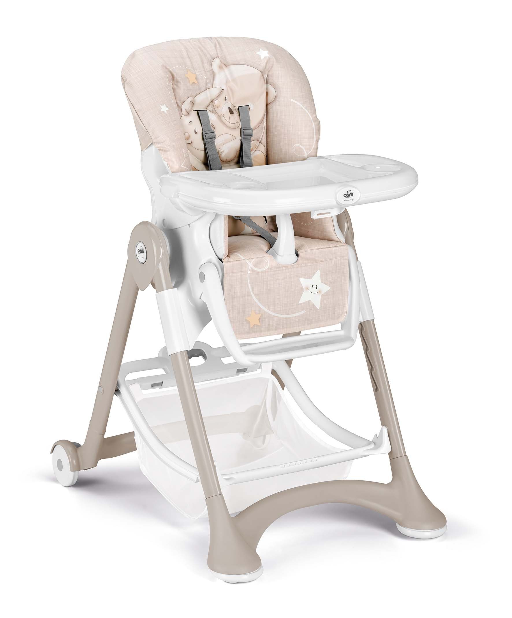 CAM Hochstuhl Cam CAMPIONE - Baby-Stuhl mitwachsend verstellbar inkl. Tablett 260 Mondbär