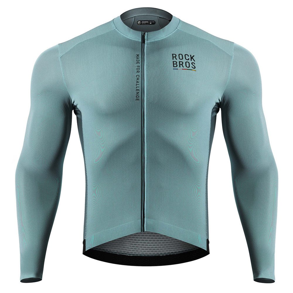 ROCKBROS Radtrikot Langarmtrikot Fahrradshirt Rennradoberteil (Spar-Set, 1-tlg., 90 cm Brust atmungsaktiv) 3 Rückentaschen, reflektierend, atmungsaktiv
