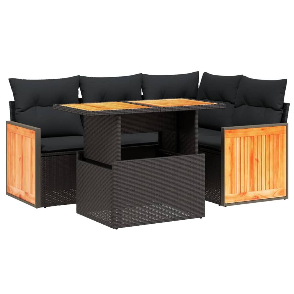 vidaXL Gartenlounge-Set 5-tlg. Garten-Sofagarnitur mit Kissen günstig online kaufen