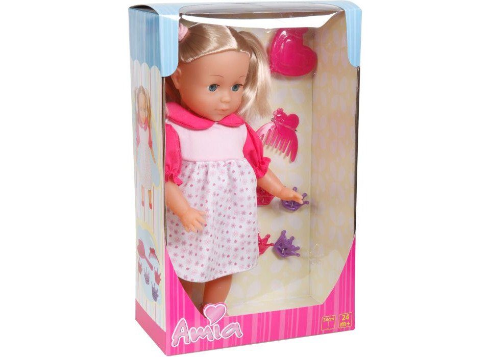 AMIA Babypuppe Amia Puppe mit Haar, 33 cm, inklusive Zubehör