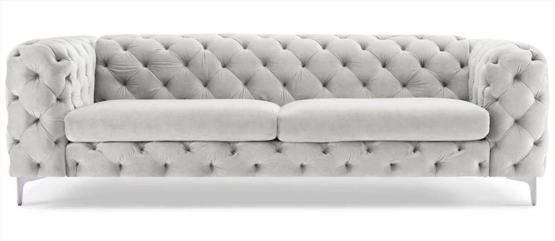 JVmoebel Sofa Graues Chesterfield Sofa Dreisitzer Original Möbel Textil Stoff, Made in Europe