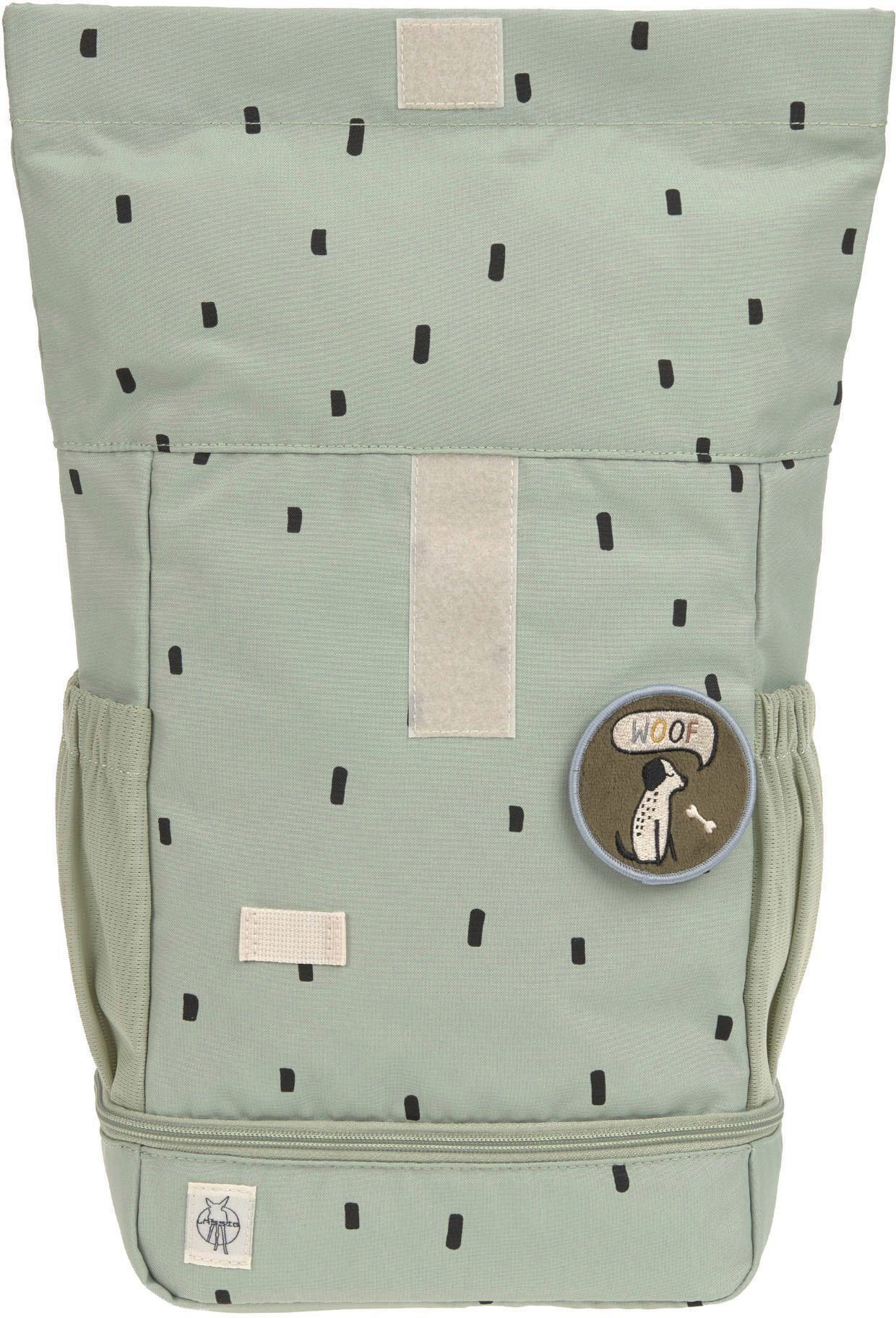 LÄSSIG Kinderrucksack Happy Prints, Mini Rolltop, Light Olive