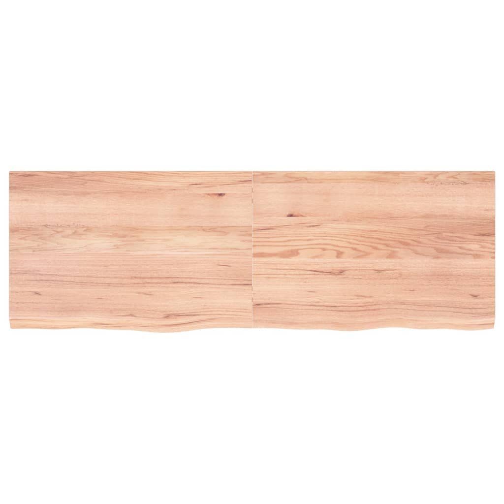 furnicato Eiche Tischplatte Hellbraun Behandelt Massivholz 180x60x(2-4)cm