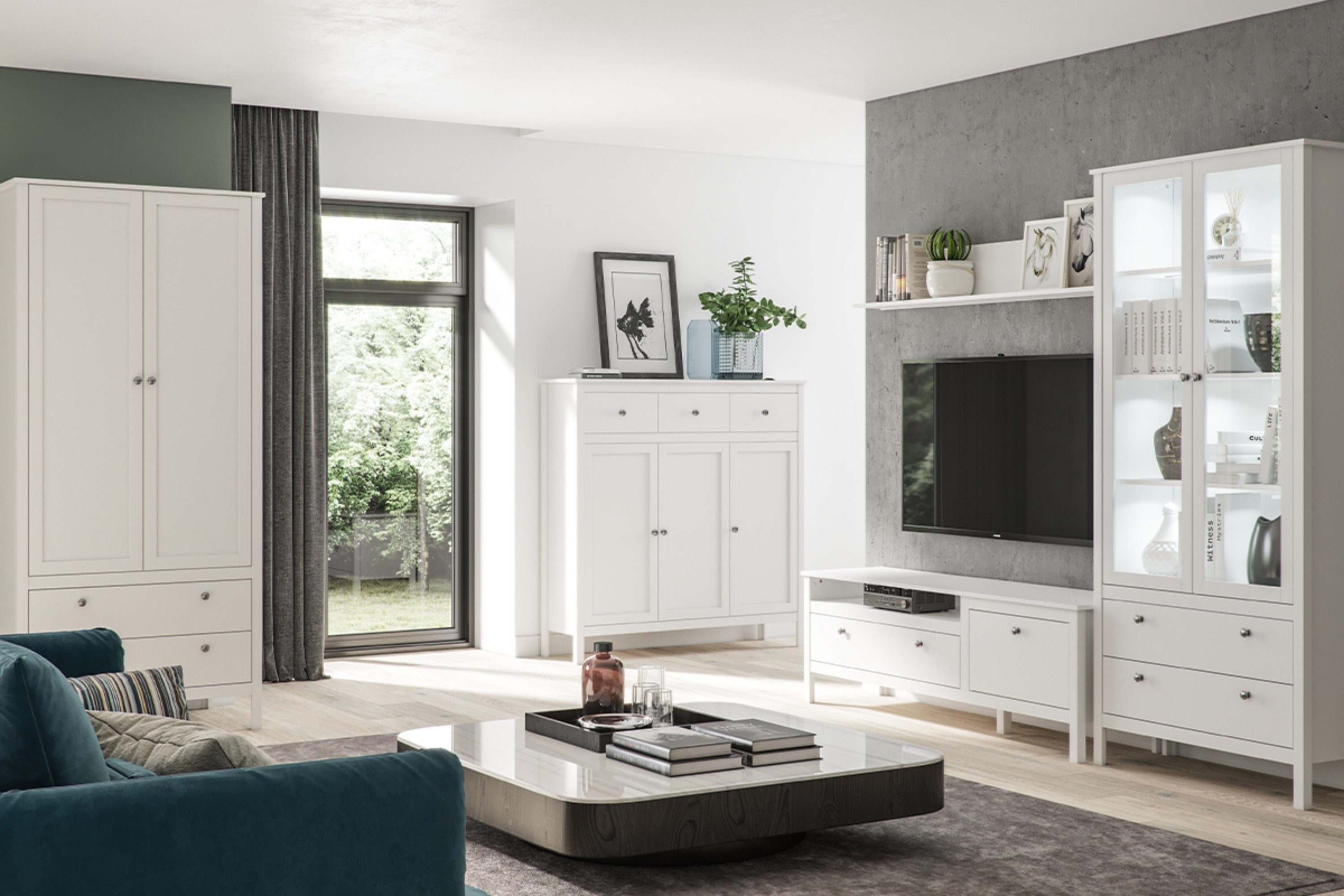 KONSIMO® Kombikommode FARGE Kommode, Metallkugelgriffe, 3 geräumige Schubladen