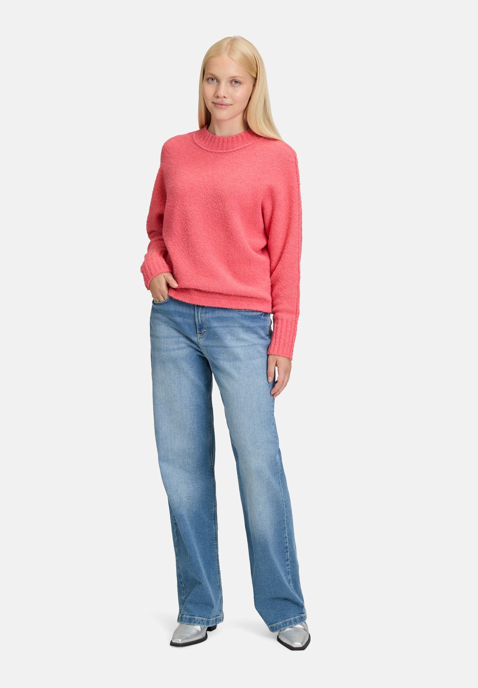 Cartoon Strickpullover Damen mit Fledermausärmeln (1-tlg)