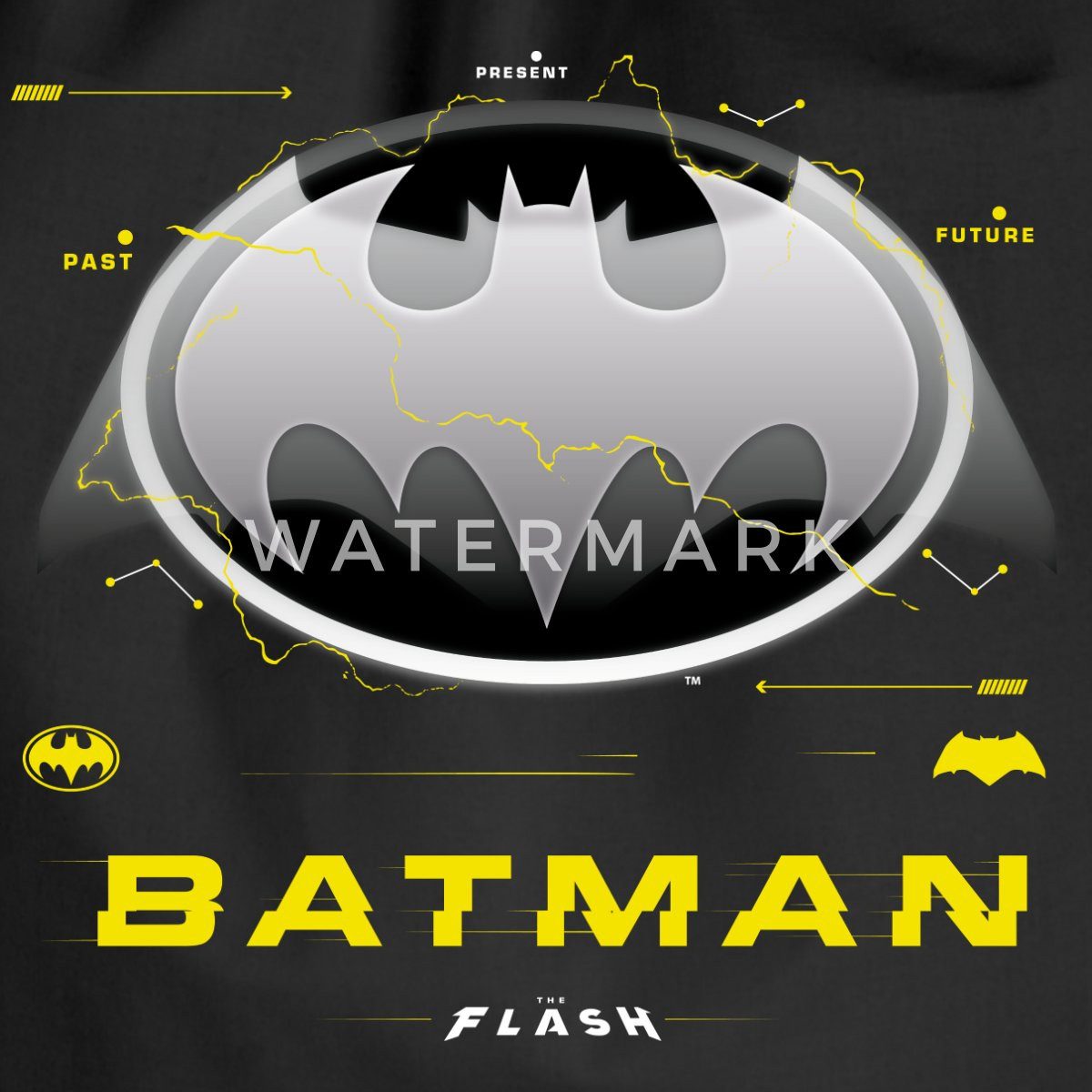 Spreadshirt Turnbeutel The Flash Klassisches Batman Logo In Grau Turnbeutel (1-tlg)