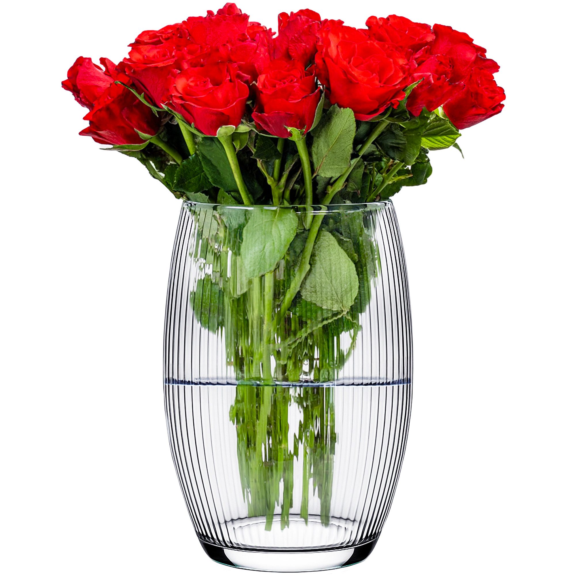 KONZEPT Dekovase Glasvase 20 cm – geriffelte Struktur, elegant, für Blumen günstig online kaufen