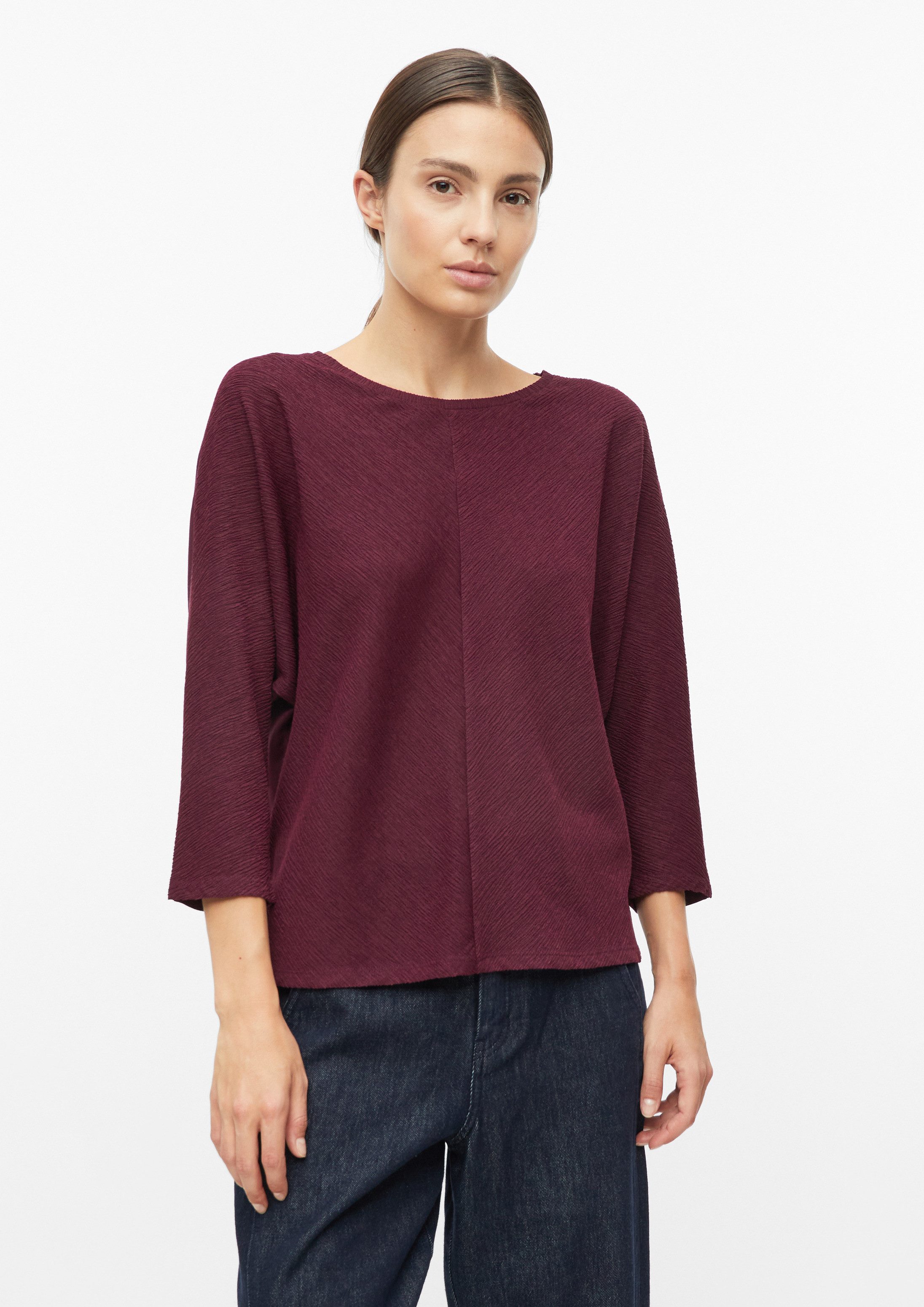 s.Oliver 3/4-Arm-Shirt T-Shirt Fabricmix-Shirt mit Fledermausarm