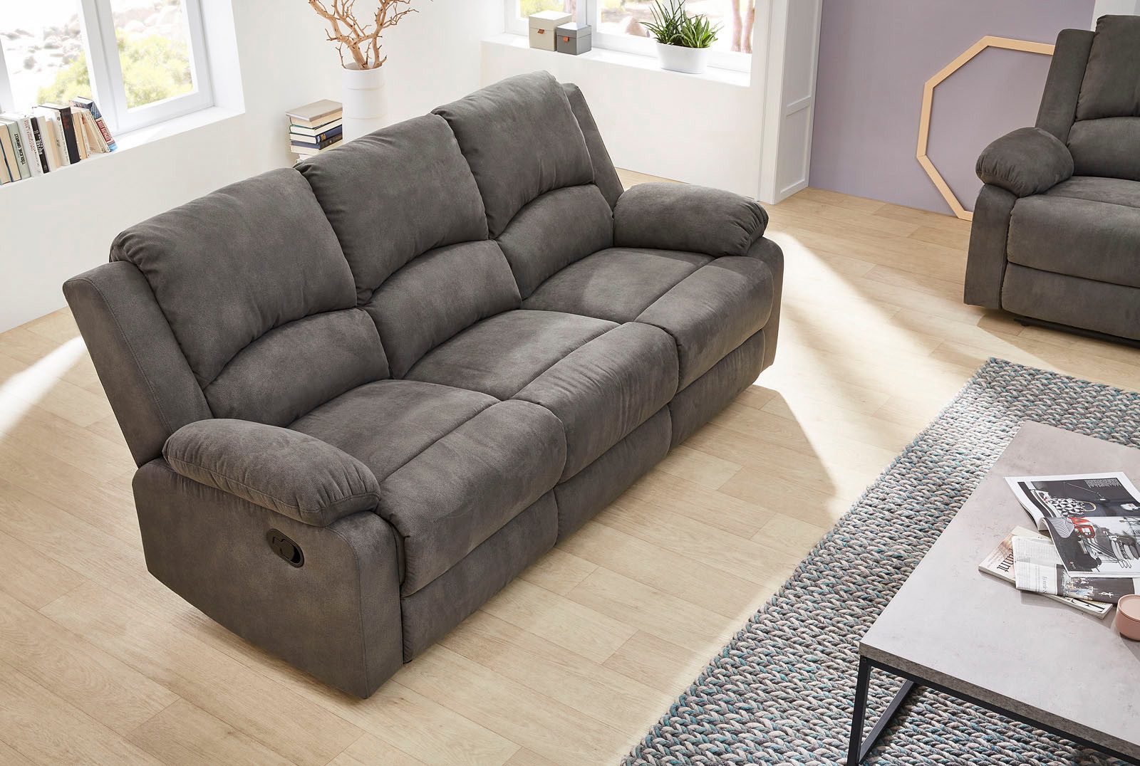 Jockenhöfer Gruppe 3-Sitzer Dakota, B: 204 cm, mit Relax- & Liegefunktion, günstig online kaufen