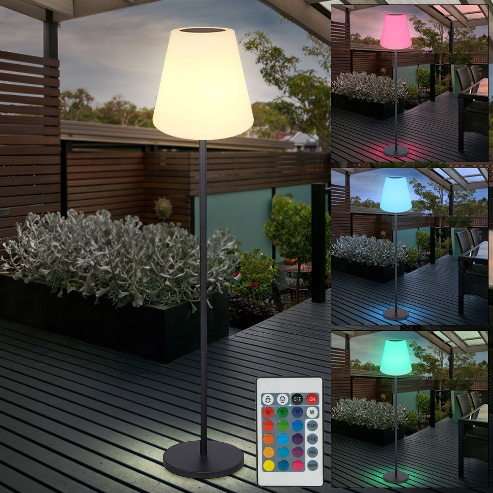 etc-shop Außen-Stehlampe, Leuchtmittel Balkon Farbwechsel, Warmweiß, Außen Solar LED Standlampe inklusive, Solarlampen für Stehleuchte
