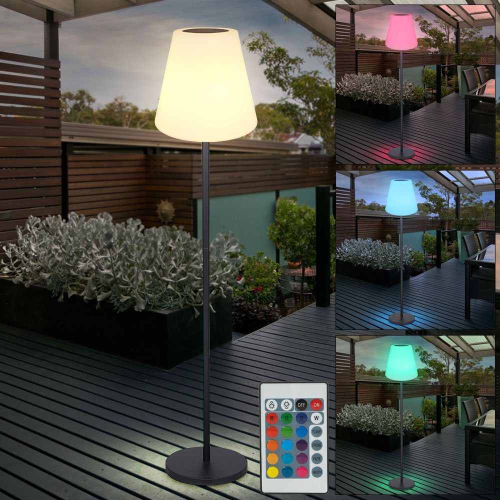 GLOBO Außen Standleuchte RGB LED – 110 Cm Hoch, Edelstahl, Dimmbar Mit Fernbedienung, IP44