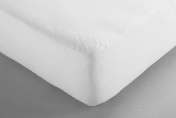 Spannbettlaken CUBI, Weiß, Baumwolle, 70 x 140 cm, wasserdicht, Flanell, Gummizug: rundum, (1 Stück), Made in Germany