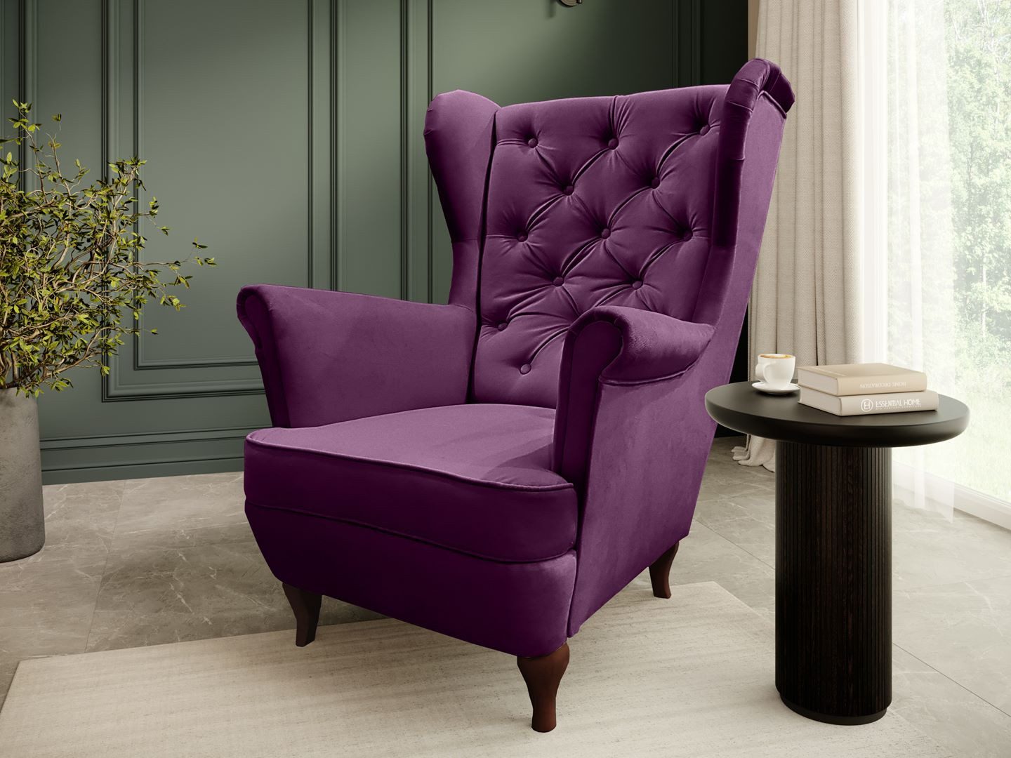 Beautysofa Ohrensessel Sessel FALCO Chesterfield Wohnzimmersessel günstig online kaufen