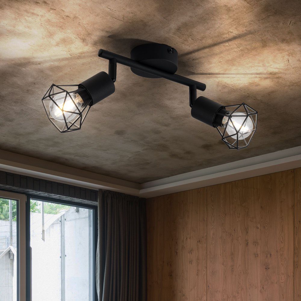 GLOBO LIGHTING LED Deckenspot, Leuchtmittel nicht inklusive, Decken Leuchte Käfig Spot Strahler Leiste verstellbar Lampe