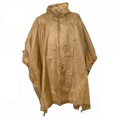 MFH Regenponcho US Poncho, Rip Stop, Mod., coyote tan, Gr. 144 x 223 cm mit Kapuze