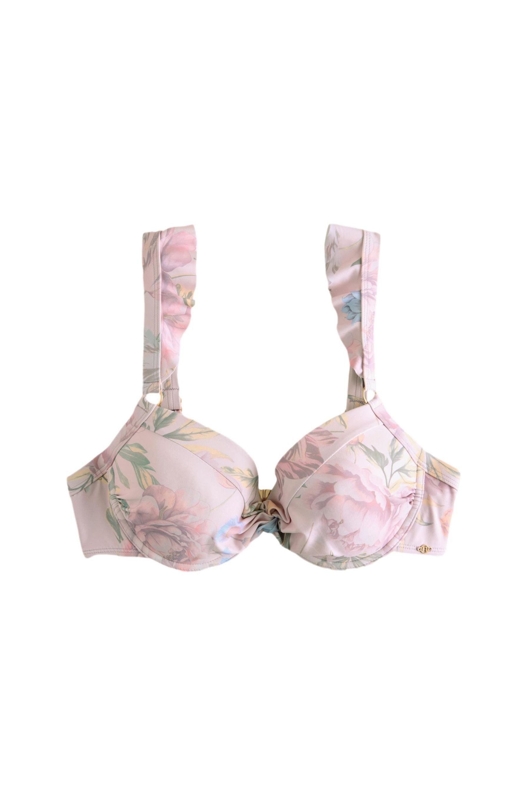 Next Bügel-Bikini-Top Wattiertes Bügel-Bikinioberteil mit Rüschenträgern günstig online kaufen