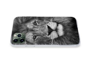 MuchoWow Handyhülle Persischer Löwe auf schwarzem Hintergrund, Handyhülle Apple iPhone 11 Pro Max, Smartphone-Bumper, Print, Handy